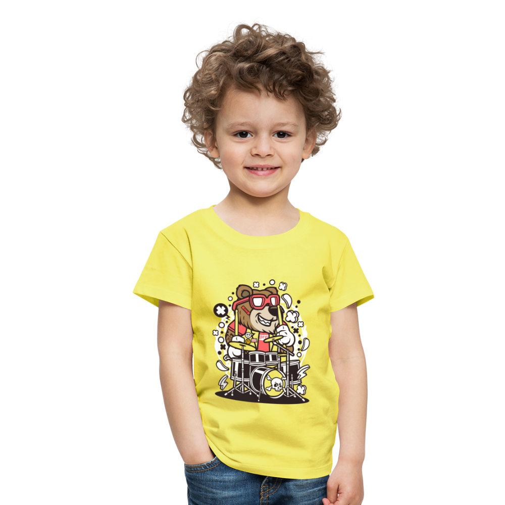 Maglietta Premium per bambini | Spreadshirt | Bear Drummer - giallo