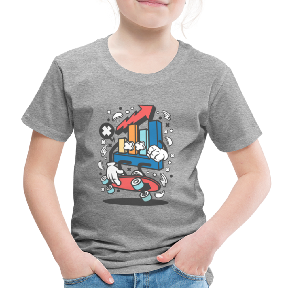 Maglietta Premium per bambini | Spreadshirt | Chart Skater - grigio melange