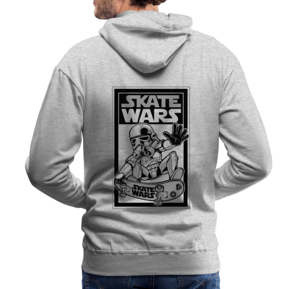 Felpa con cappuccio premium da uomo | Spreadshirt | Skate Wars - grigio melange