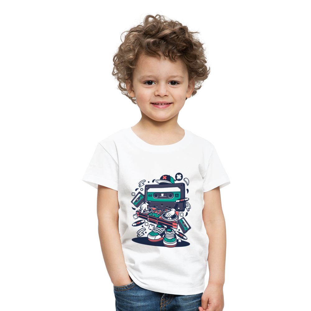 Maglietta Premium per bambini | Spreadshirt | Cassette Disk Jockey - bianco