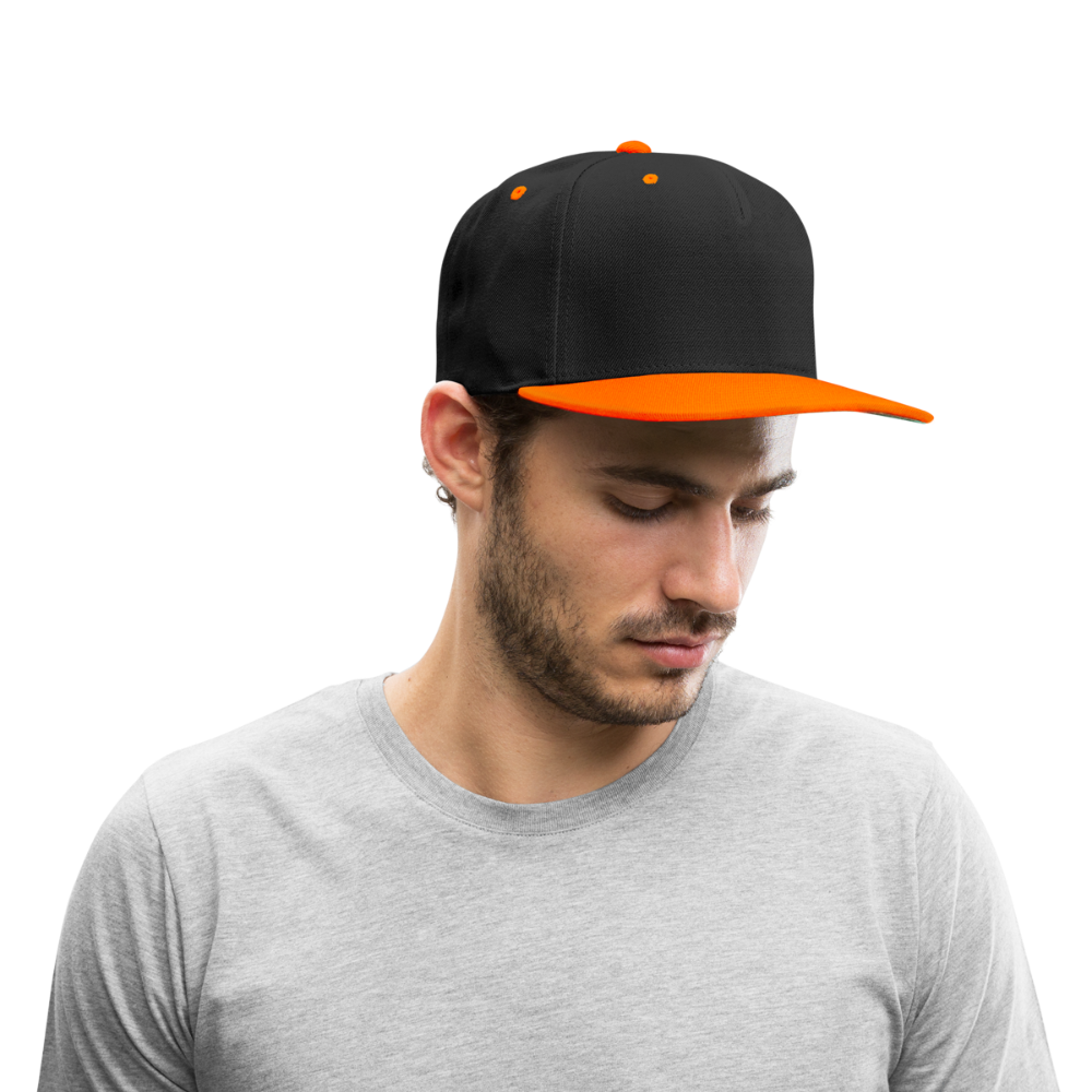 Cappellino snapback in contrasto cromatico | Beechfield - nero/arancione neon