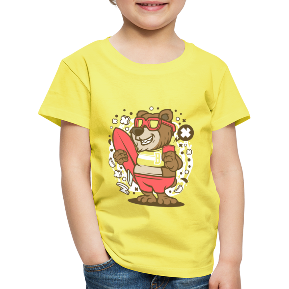 Maglietta Premium per bambini | Spreadshirt | Bear Surfing - giallo