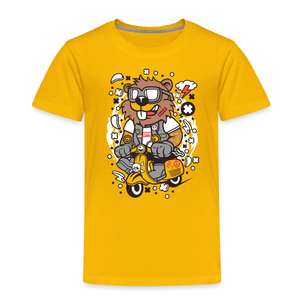 Maglietta Premium per bambini | Spreadshirt | Beaver Scooterist - giallo sole