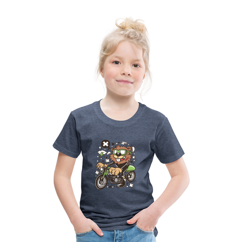 Maglietta Premium per bambini | Spreadshirt | Beaver Motorcycle - bluastro