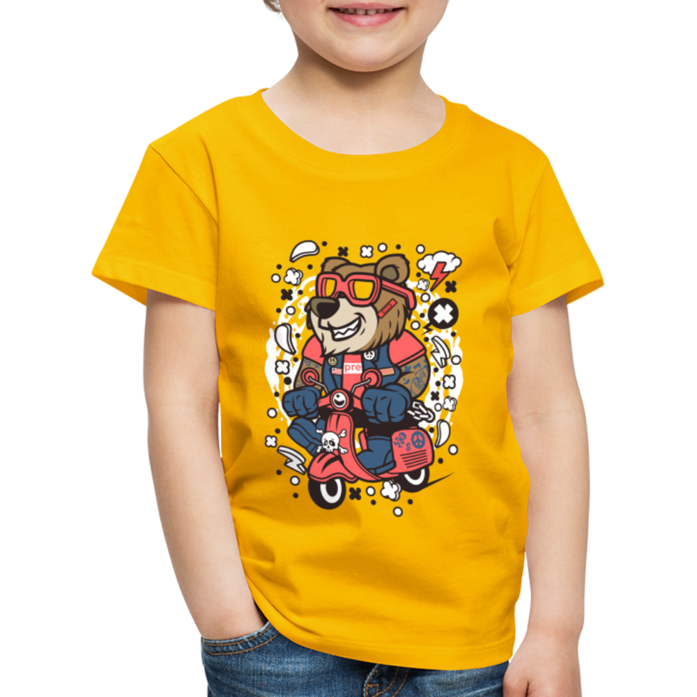 Maglietta Premium per bambini | Spreadshirt | Bear Scooterist - giallo sole