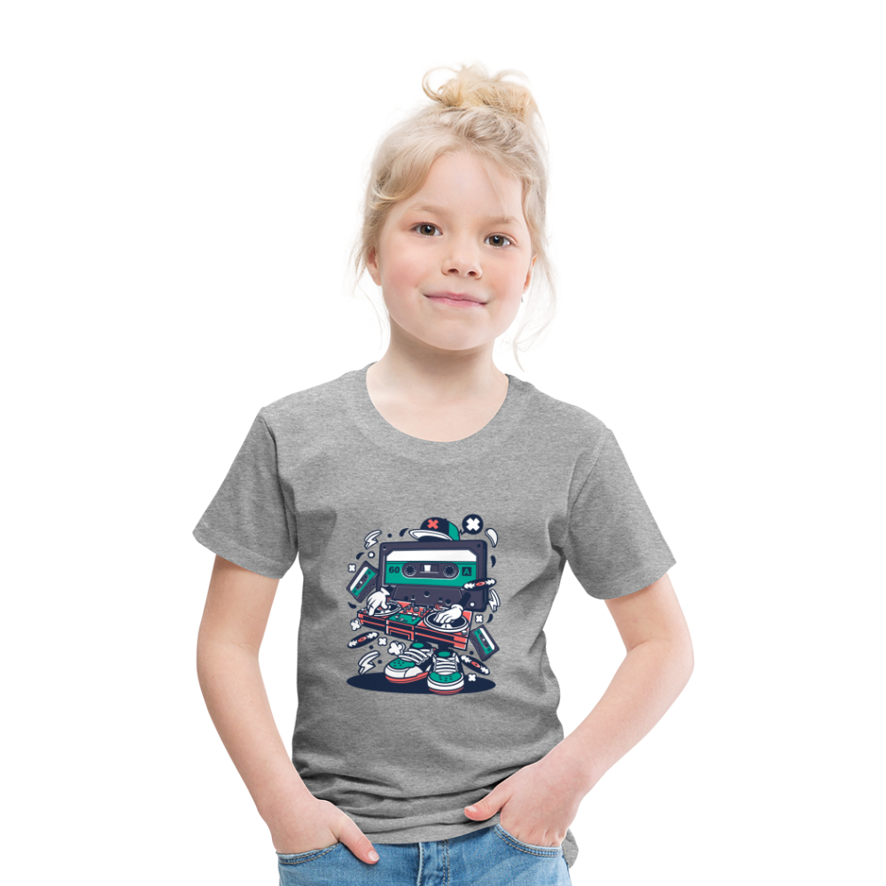 Maglietta Premium per bambini | Spreadshirt | Cassette Disk Jockey - grigio melange