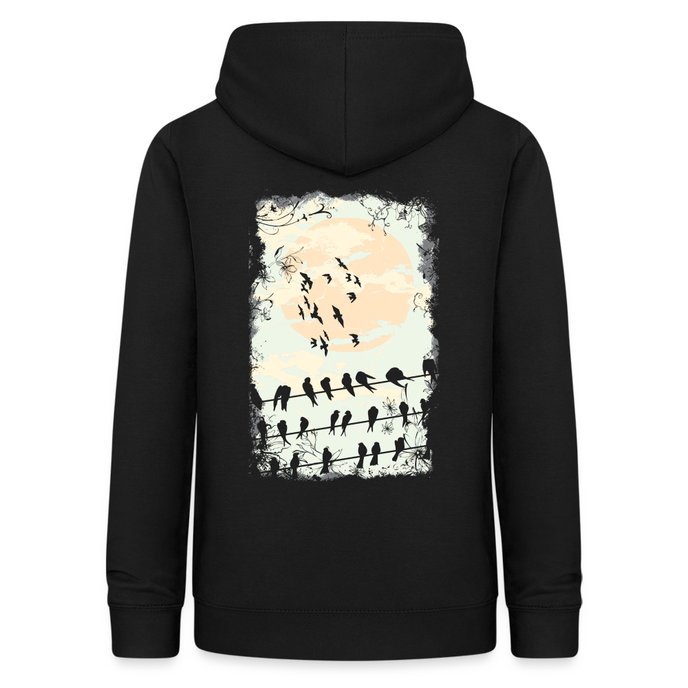 Felpa con cappuccio da donna | AWDis | Birds Sunrise - nero