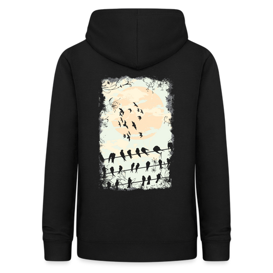 Felpa con cappuccio da donna | AWDis | Birds Sunrise - nero