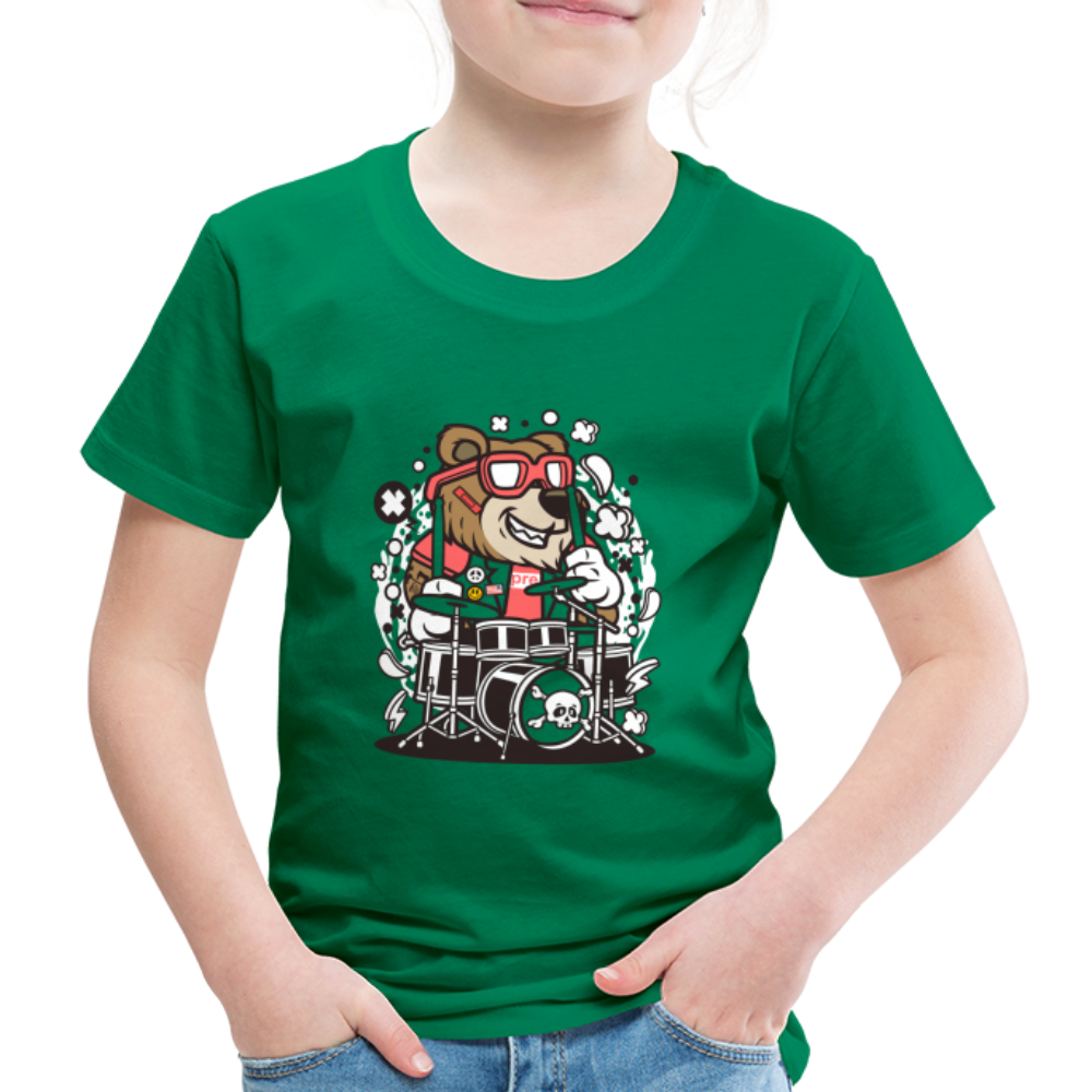 Maglietta Premium per bambini | Spreadshirt | Bear Drummer - verde kelly