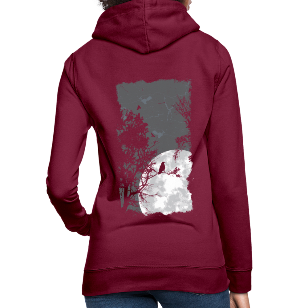 Felpa con cappuccio da donna | AWDis | Bird Moon - rosso bordeaux