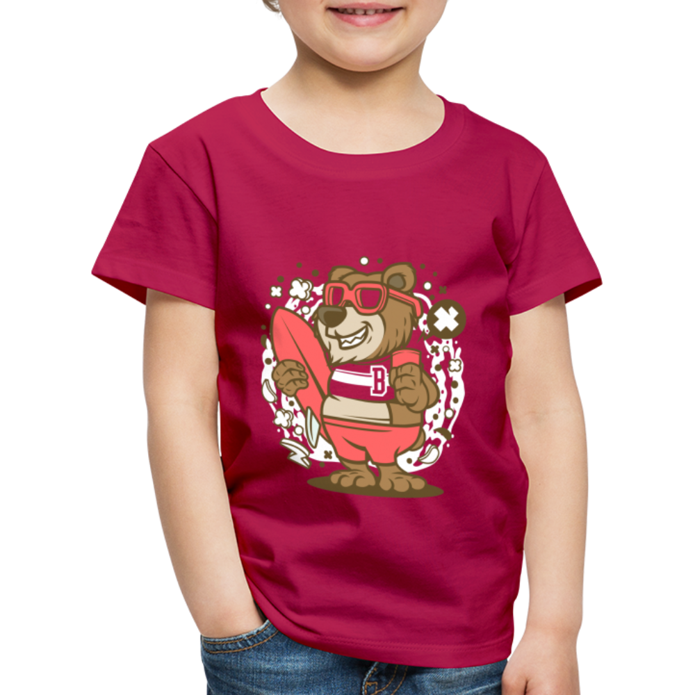 Maglietta Premium per bambini | Spreadshirt | Bear Surfing - Borgogna