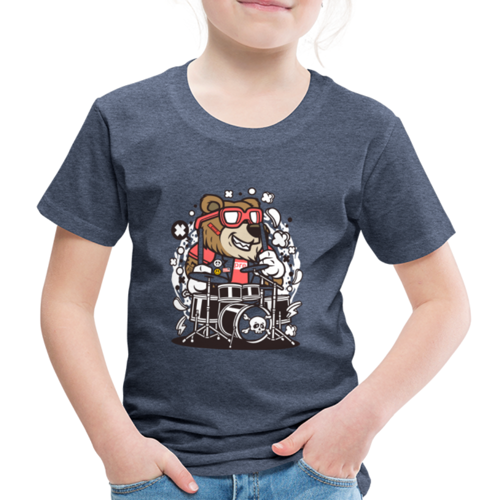 Maglietta Premium per bambini | Spreadshirt | Bear Drummer - bluastro