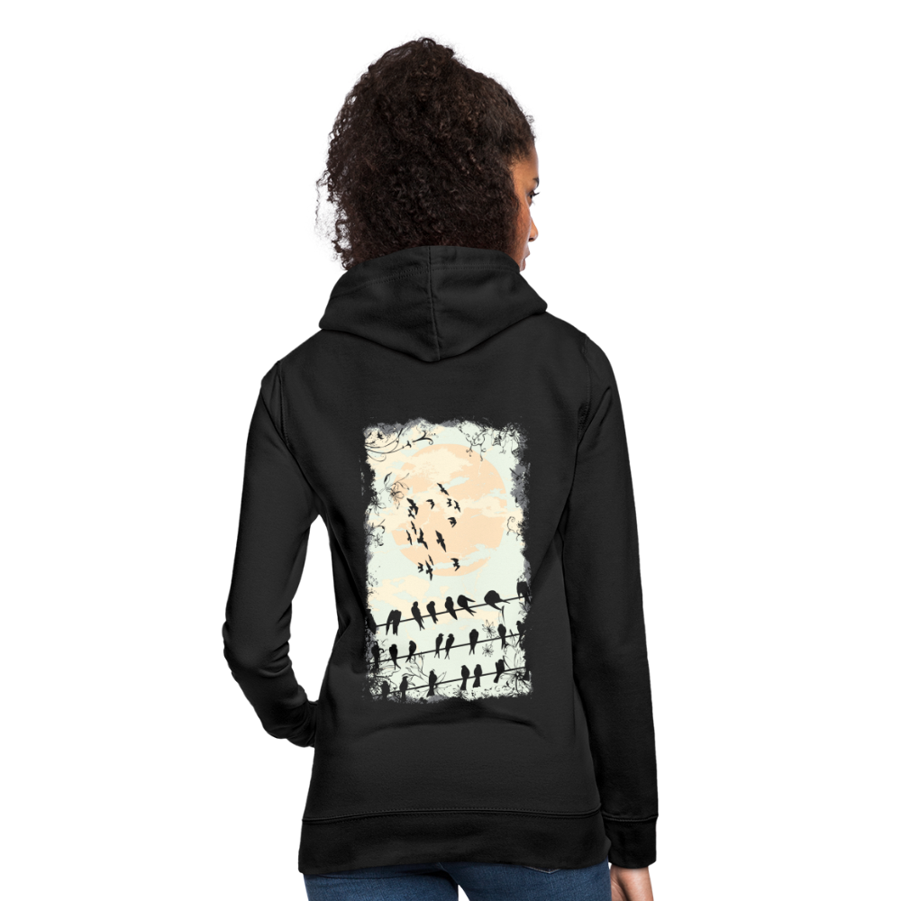 Felpa con cappuccio da donna | AWDis | Birds Sunrise - nero