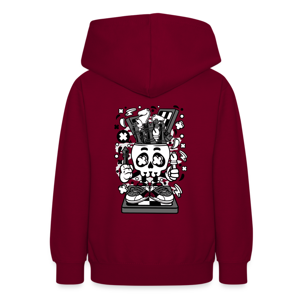 Felpa con cappuccio per teenager | AWDis | ChessSkull - rosso bordeaux