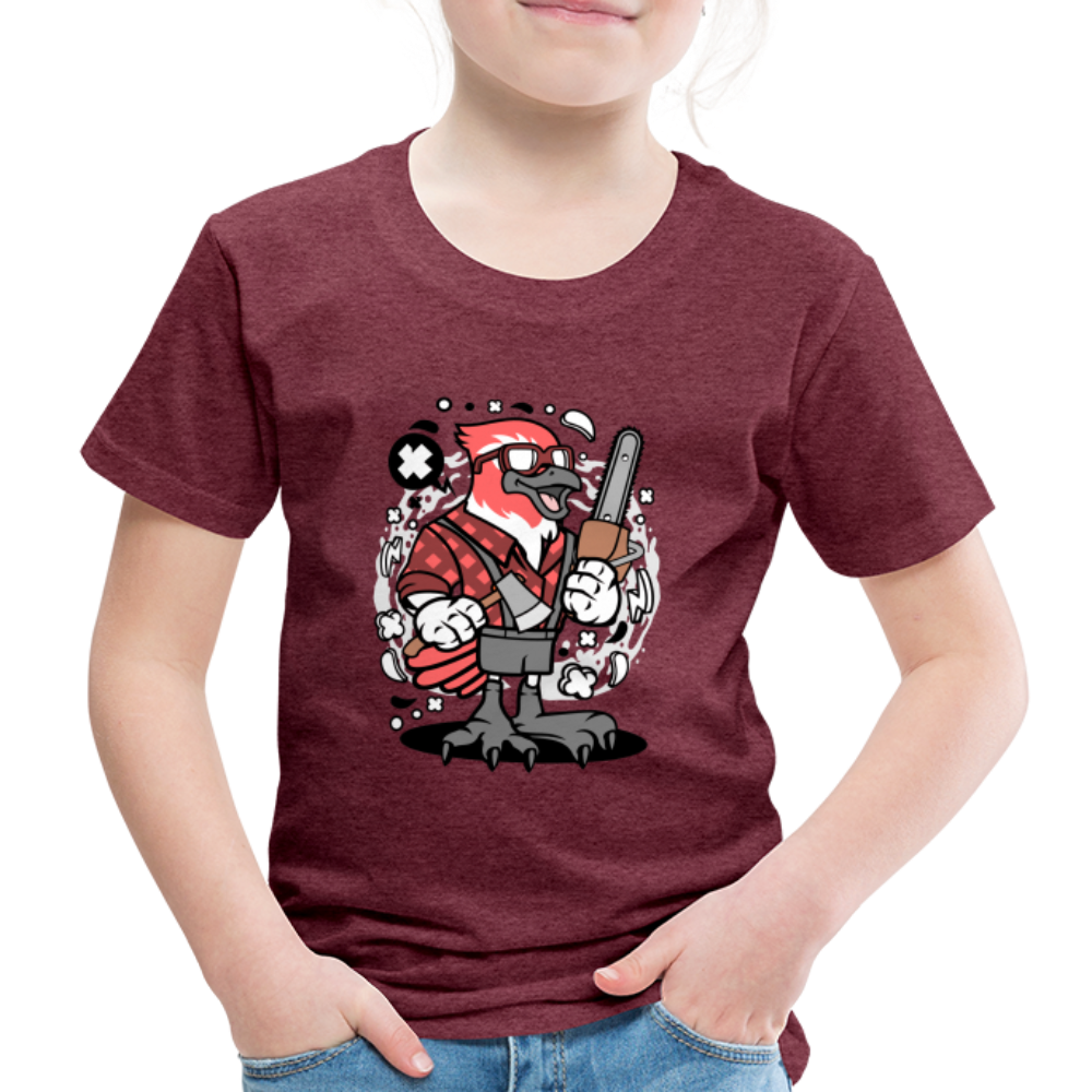 Maglietta Premium per bambini | Spreadshirt | Bird Lumberjack - rosso bordeaux melange