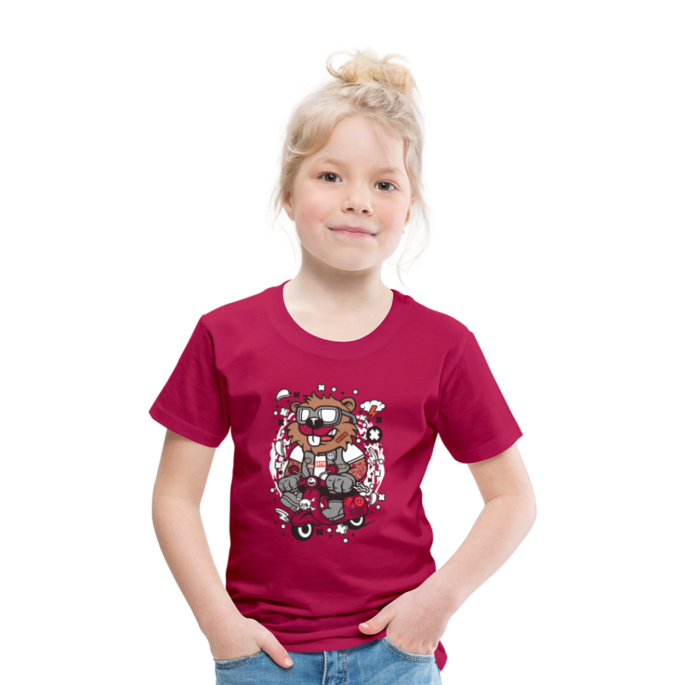 Maglietta Premium per bambini | Spreadshirt | Beaver Scooterist - Borgogna