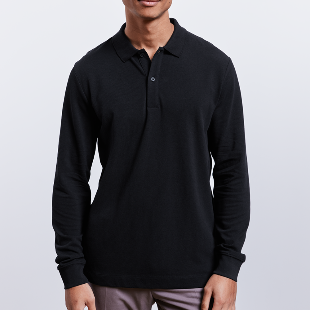 Polo a manica lunga ecologica unisex PREPSTER | Stanley Stella - nero