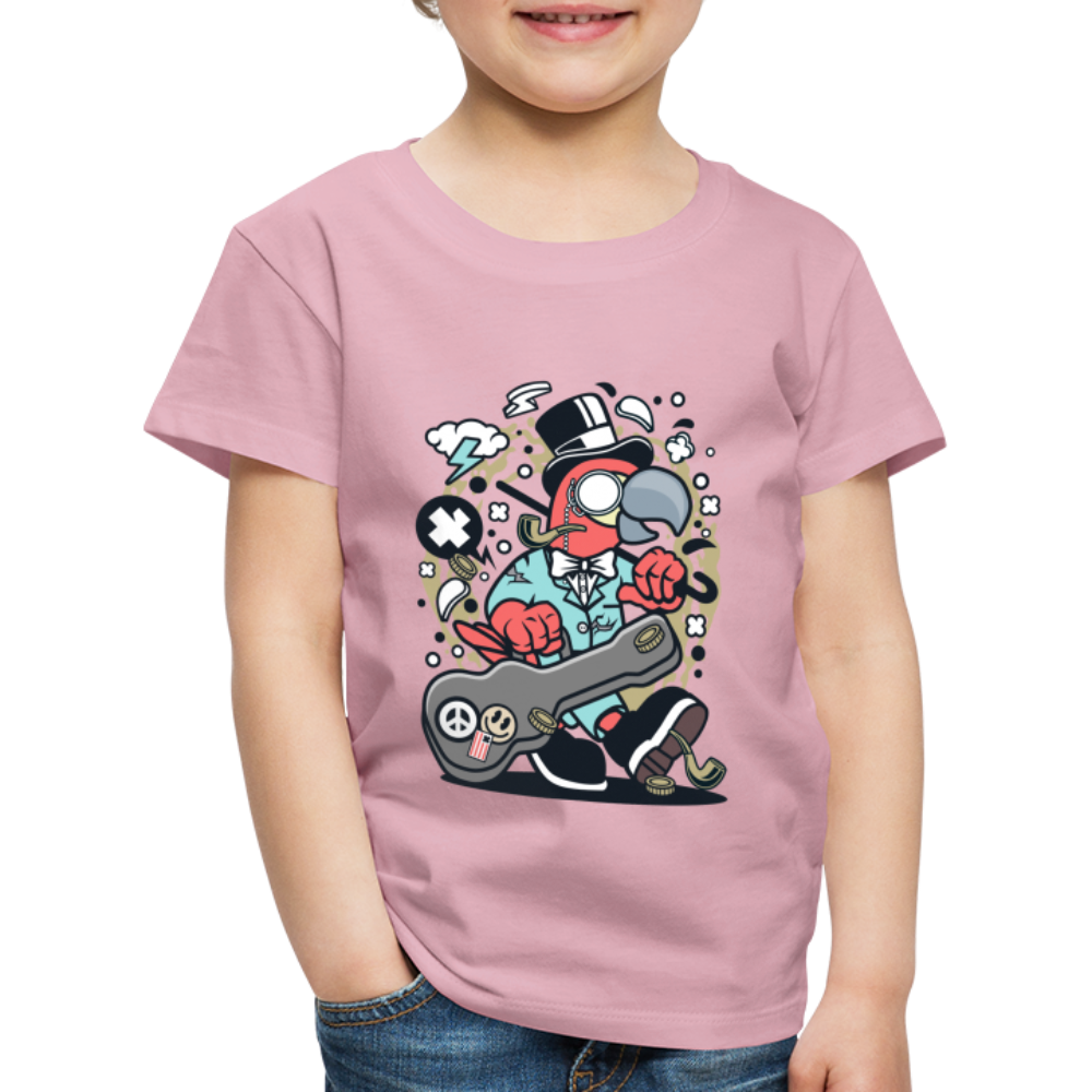 Maglietta Premium per bambini | Spreadshirt | Bird Guitarist - rosa chiaro