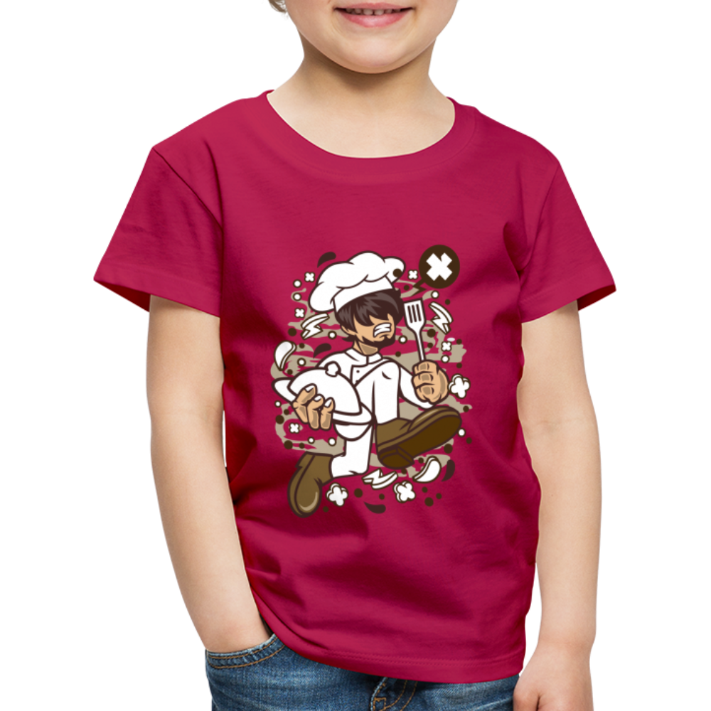 Maglietta Premium per bambini | Spreadshirt | Chef Running - Borgogna