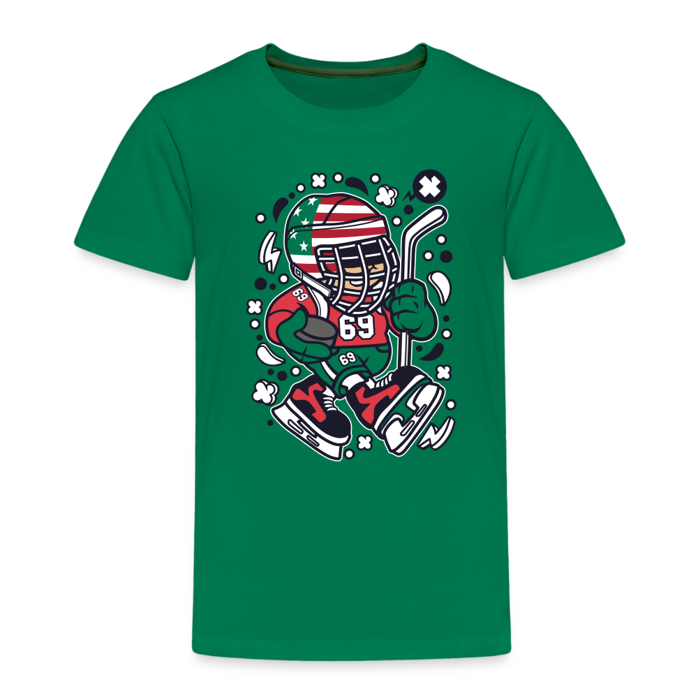 Maglietta Premium per bambini | Spreadshirt | American Hockey Kid - verde kelly