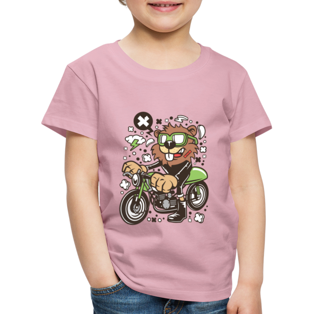 Maglietta Premium per bambini | Spreadshirt | Beaver Motorcycle - rosa chiaro