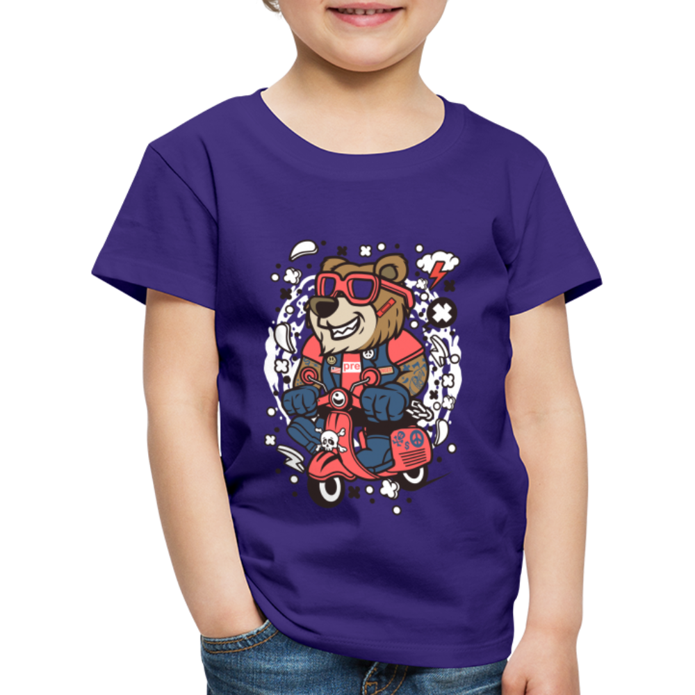 Maglietta Premium per bambini | Spreadshirt | Bear Scooterist - viola