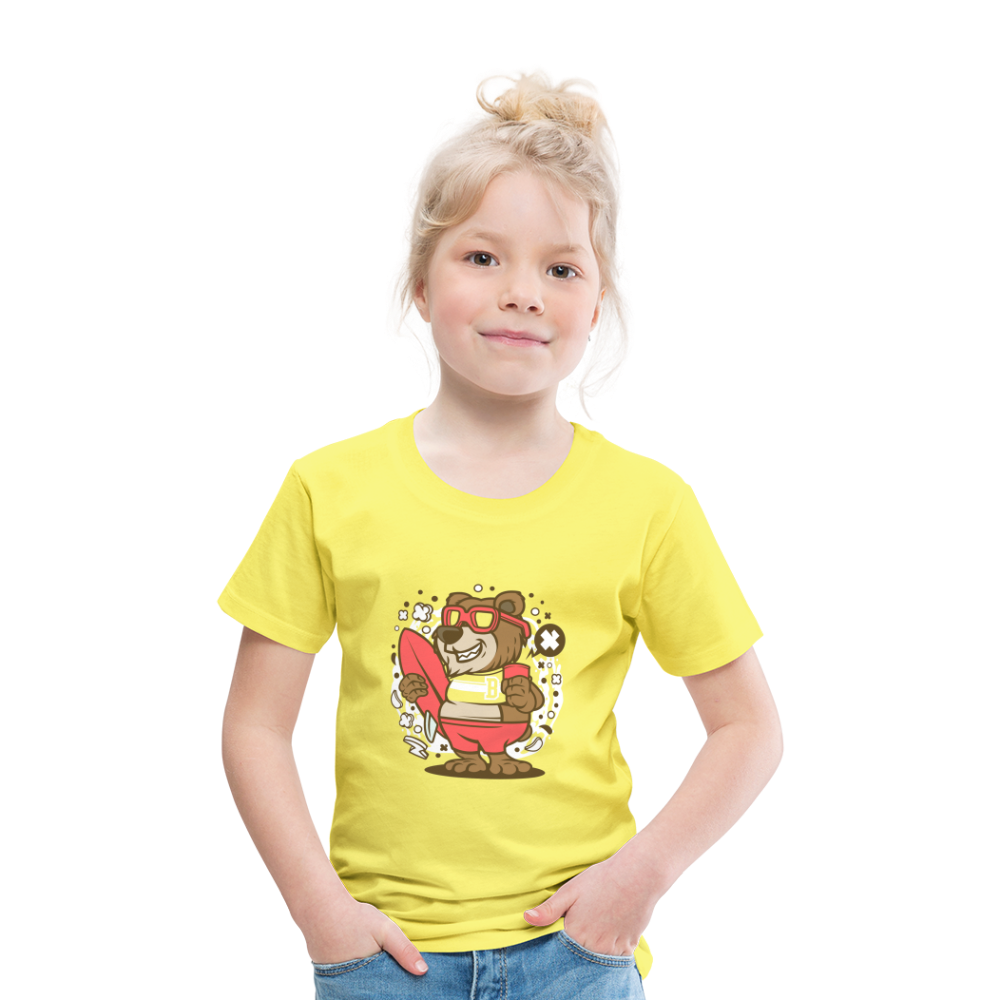 Maglietta Premium per bambini | Spreadshirt | Bear Surfing - giallo