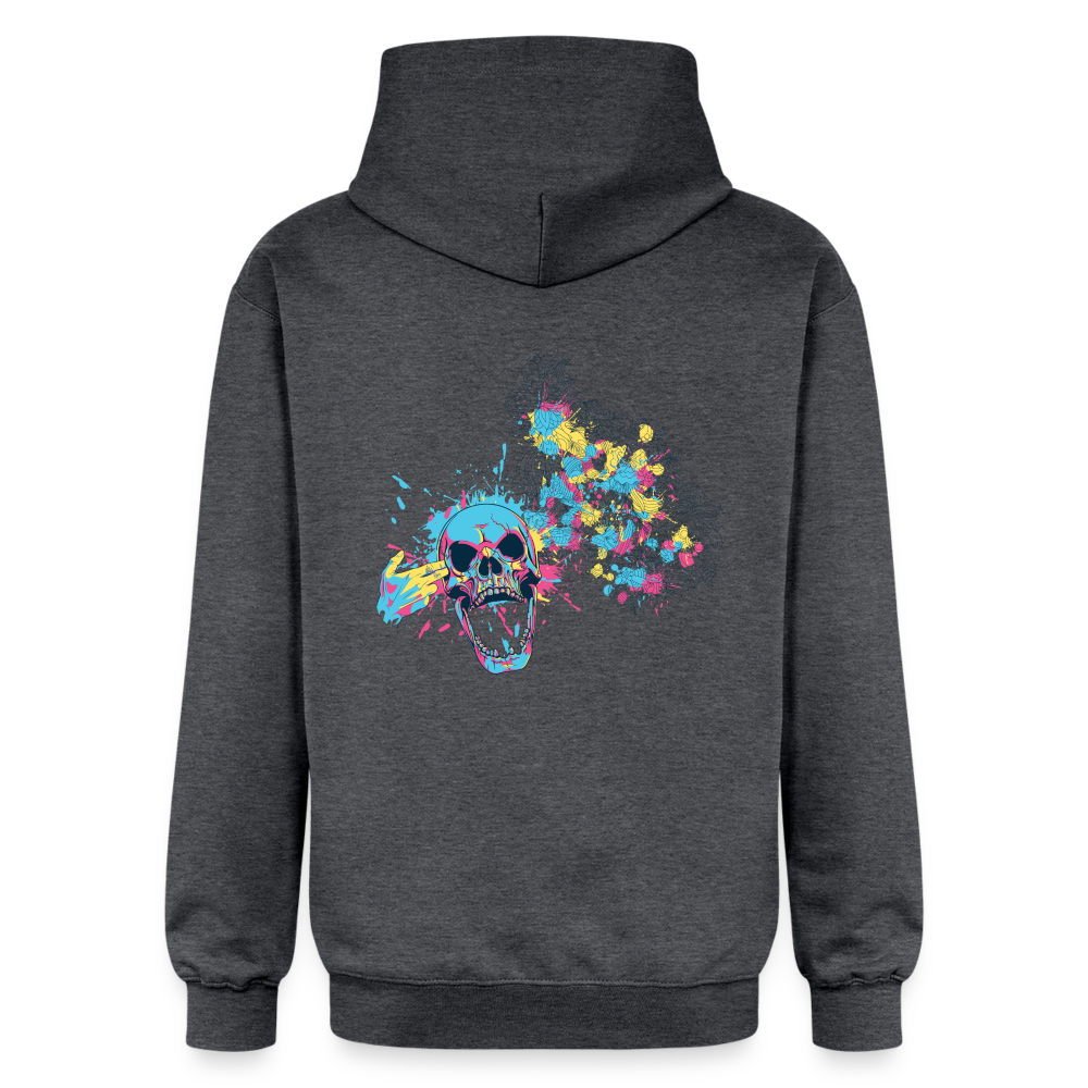 Felpa con cappuccio unisex Softstyle® | Gildan  | Skull Explosion - grigio scuro melange