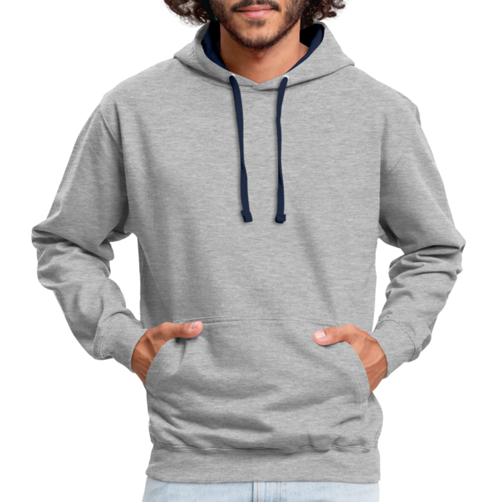 Felpa con cappuccio bicromatica | AWDis - grigio melange/navy