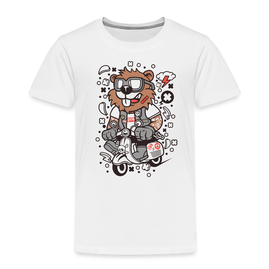 Maglietta Premium per bambini | Spreadshirt | Beaver Scooterist - bianco