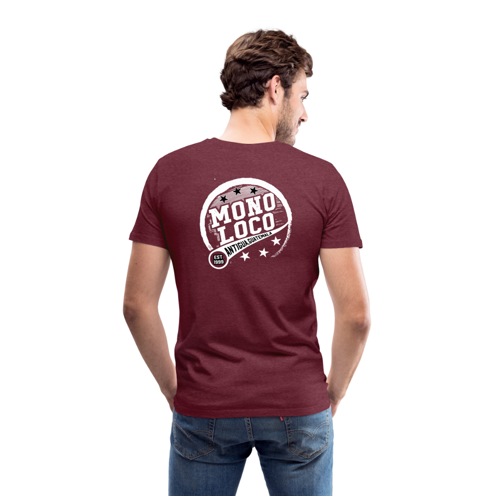 Maglietta Premium da uomo | Spreadshirt | Mono Loco - rosso bordeaux melange