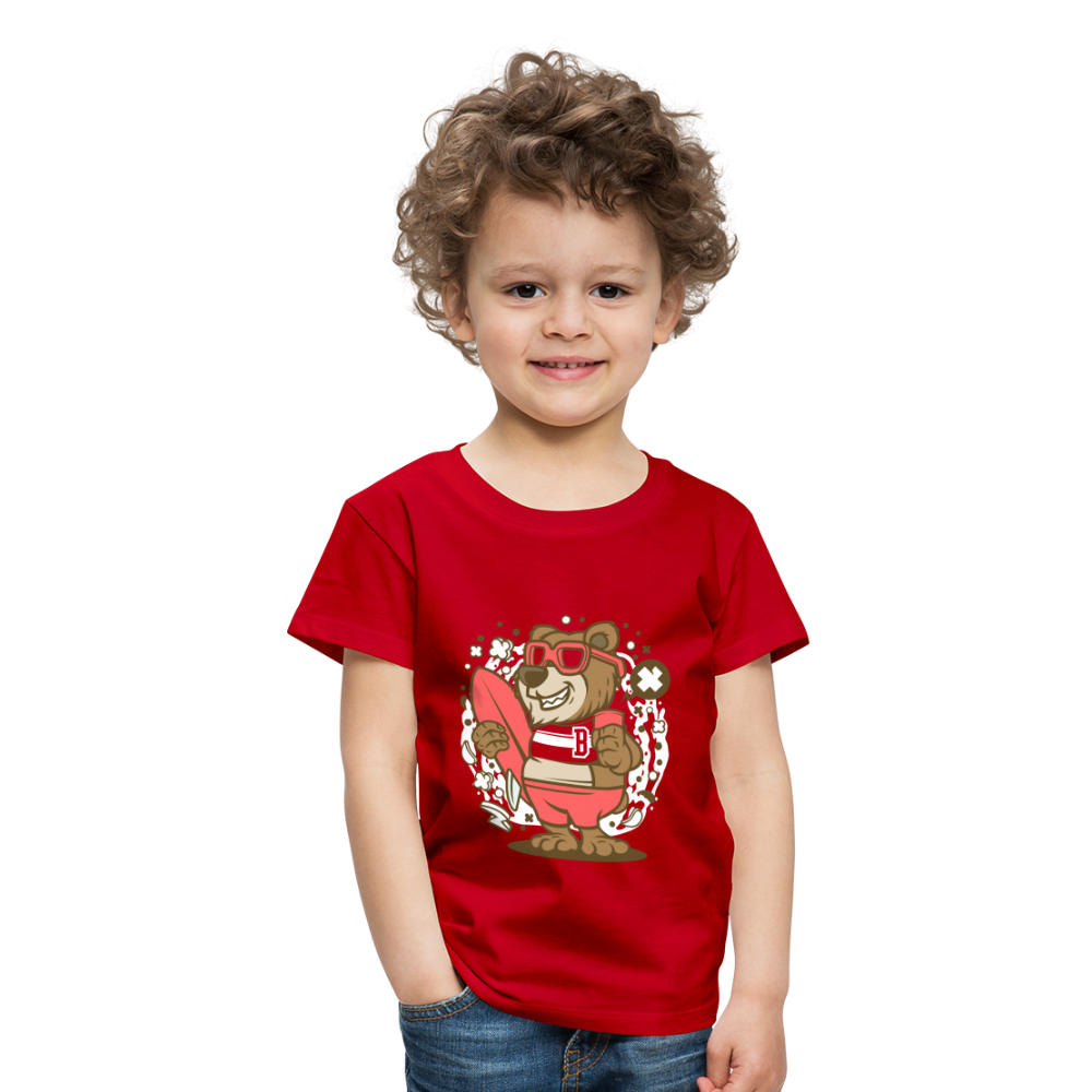 Maglietta Premium per bambini | Spreadshirt | Bear Surfing - rosso