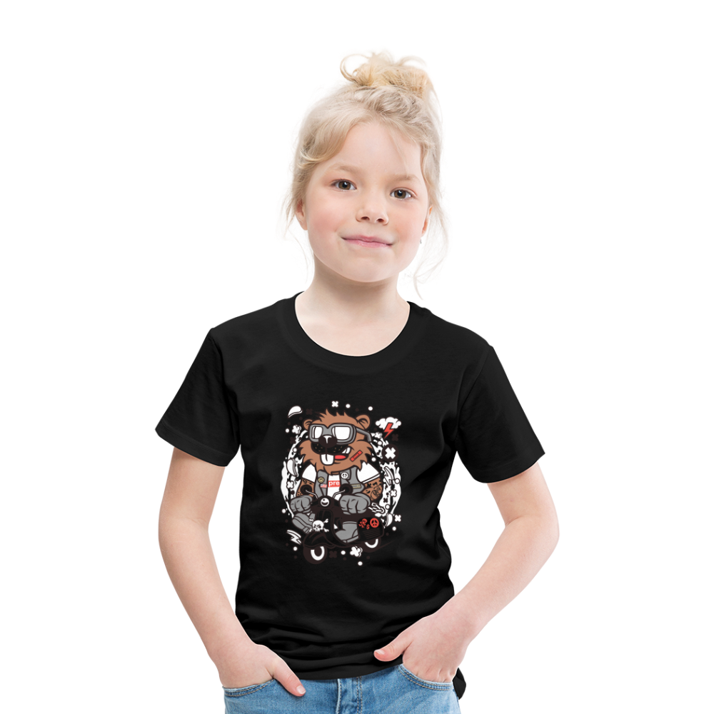 Maglietta Premium per bambini | Spreadshirt | Beaver Scooterist - nero