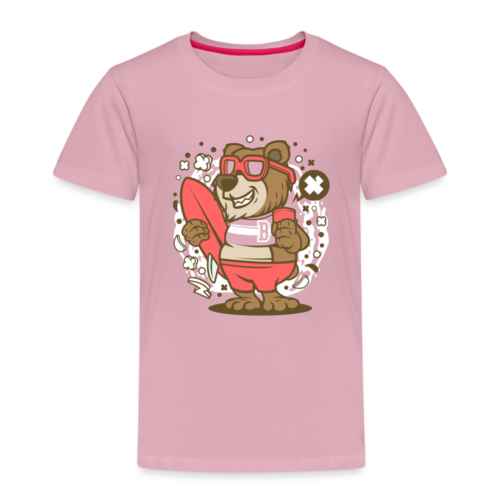 Maglietta Premium per bambini | Spreadshirt | Bear Surfing - rosa chiaro