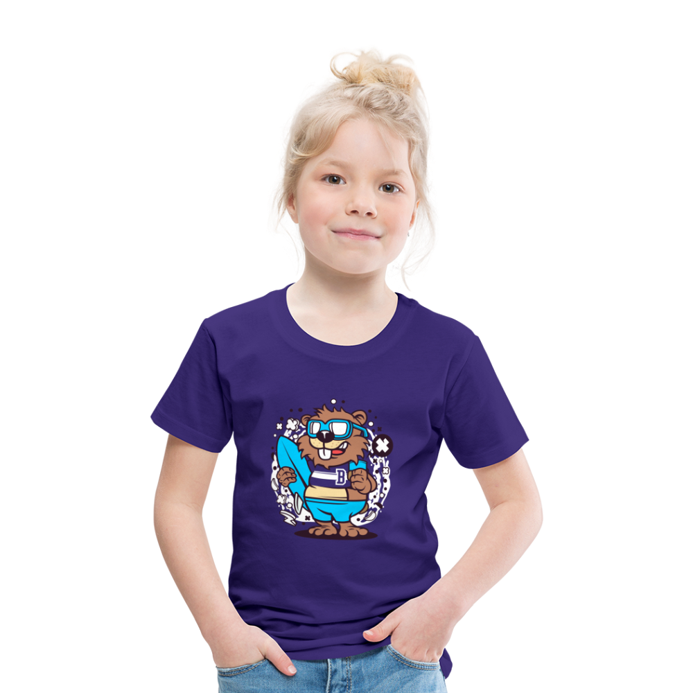 Maglietta Premium per bambini | Spreadshirt | Beaver Surfing - viola