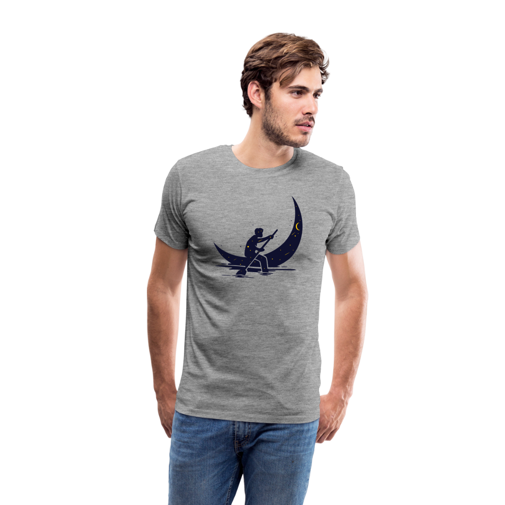 Maglietta Premium da uomo | Spreadshirt | Moon Boat - grigio melange