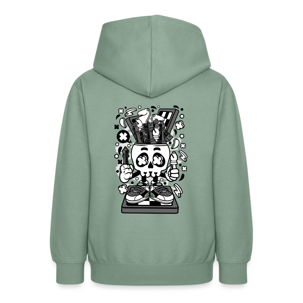 Felpa con cappuccio per teenager | AWDis | ChessSkull - verde asparago