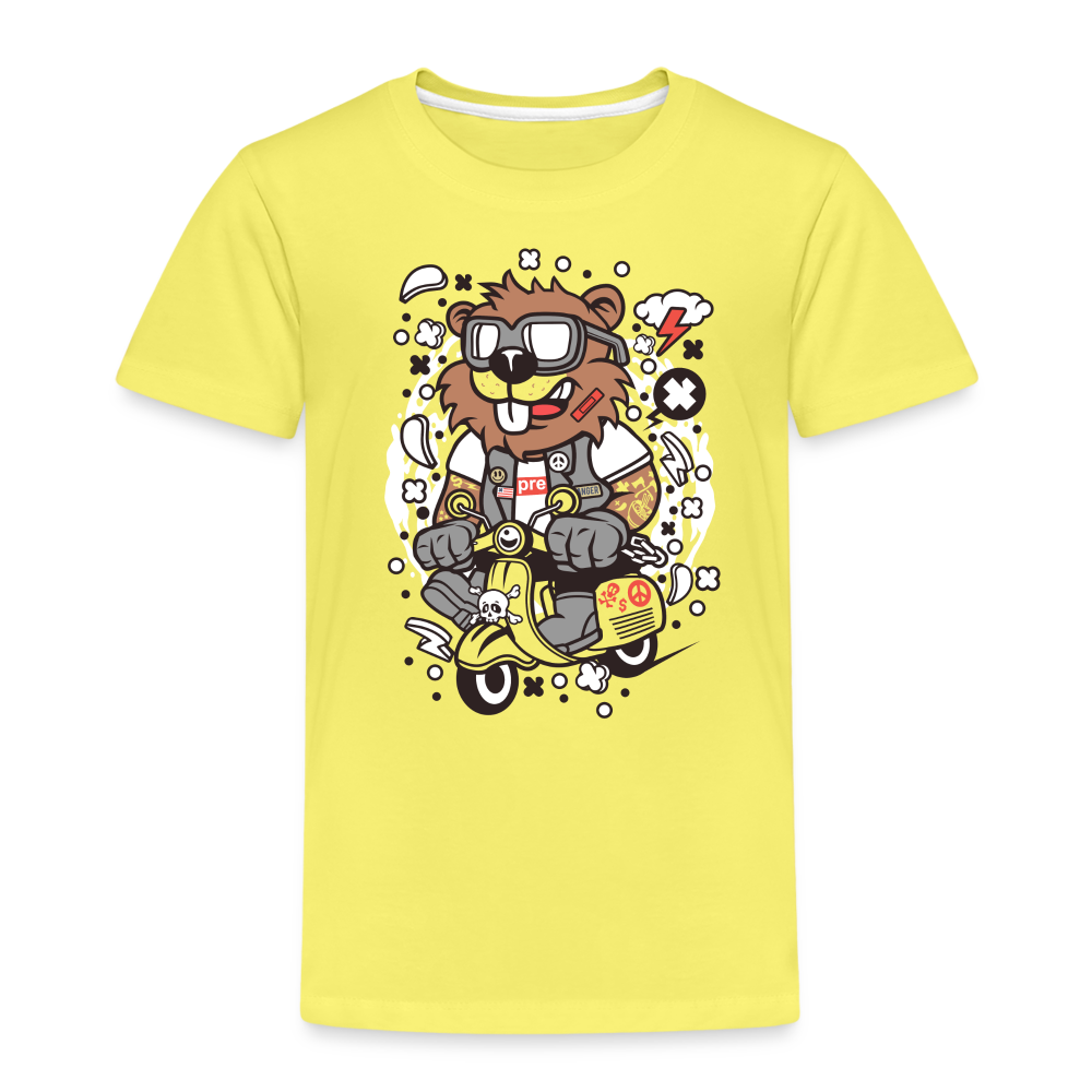 Maglietta Premium per bambini | Spreadshirt | Beaver Scooterist - giallo