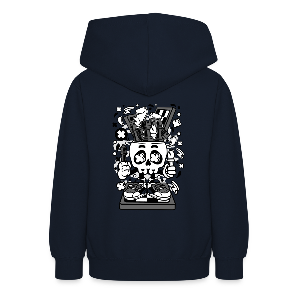 Felpa con cappuccio per teenager | AWDis | ChessSkull - blu scuro