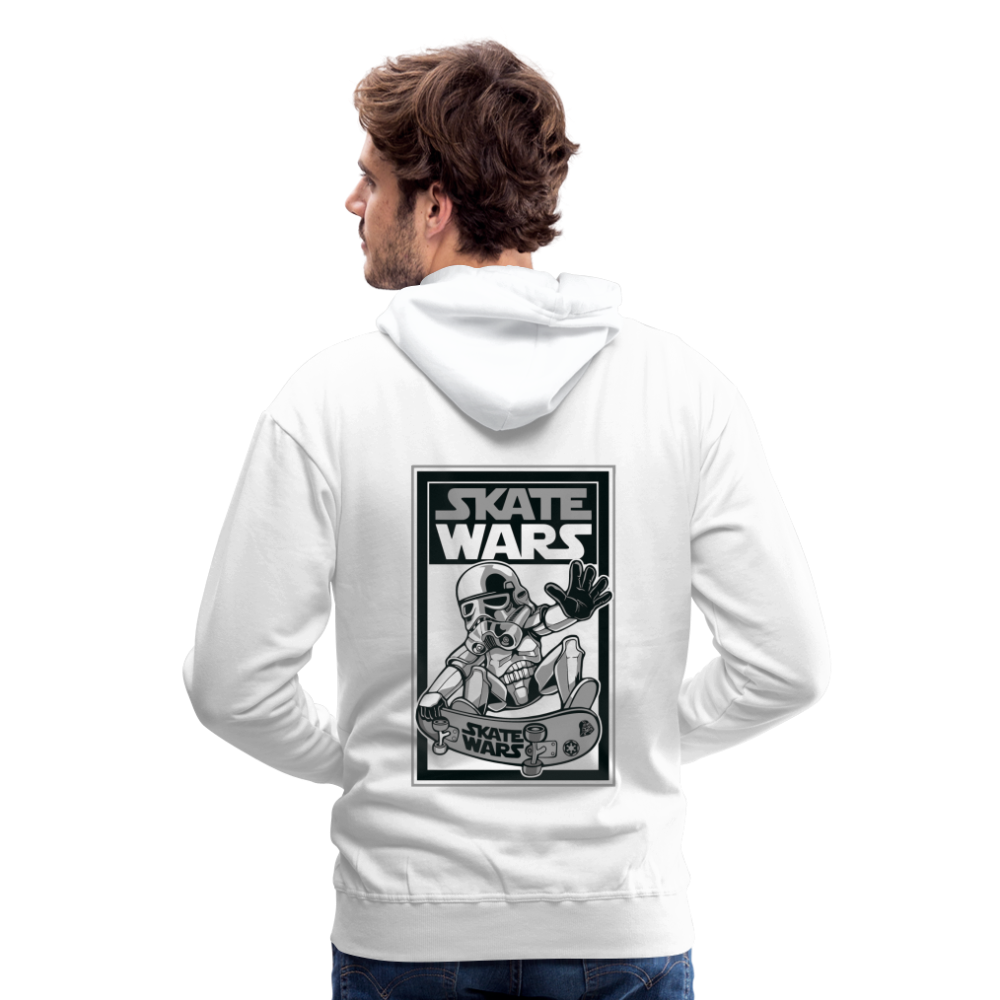 Felpa con cappuccio premium da uomo | Spreadshirt | Skate Wars - bianco