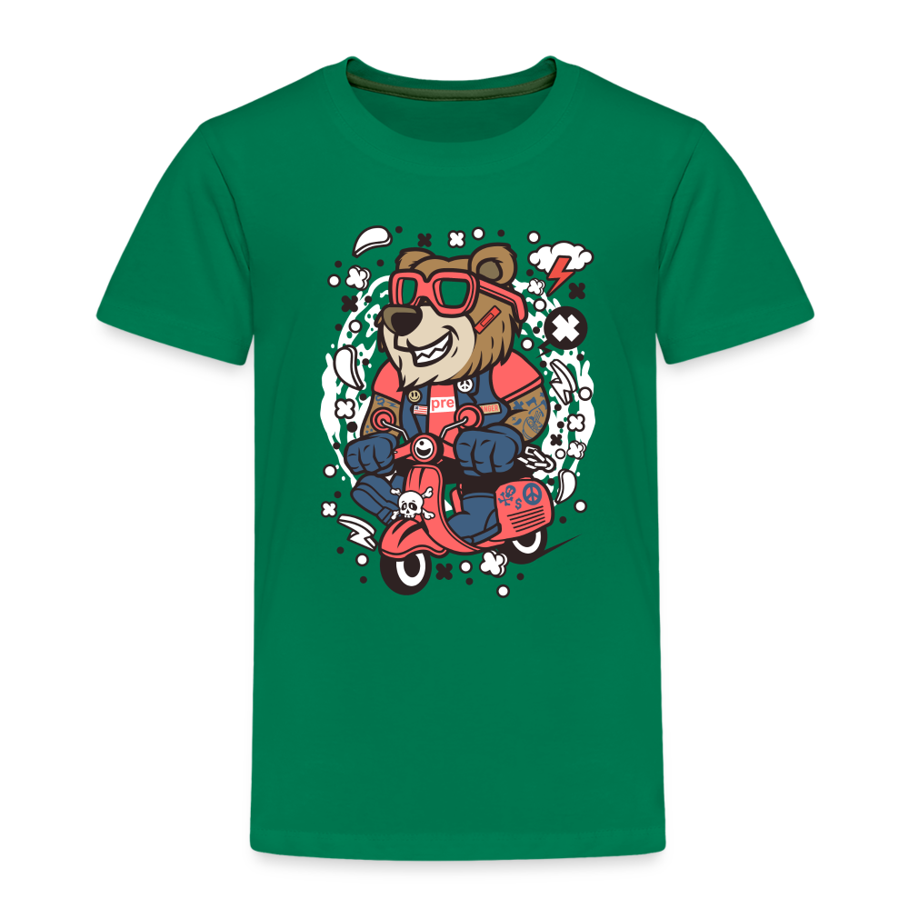 Maglietta Premium per bambini | Spreadshirt | Bear Scooterist - verde kelly