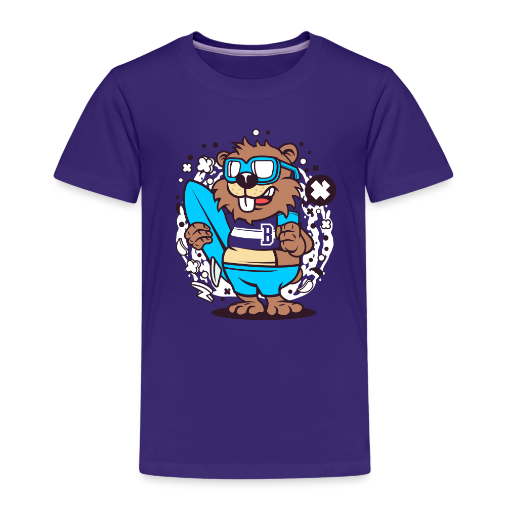 Maglietta Premium per bambini | Spreadshirt | Beaver Surfing - viola