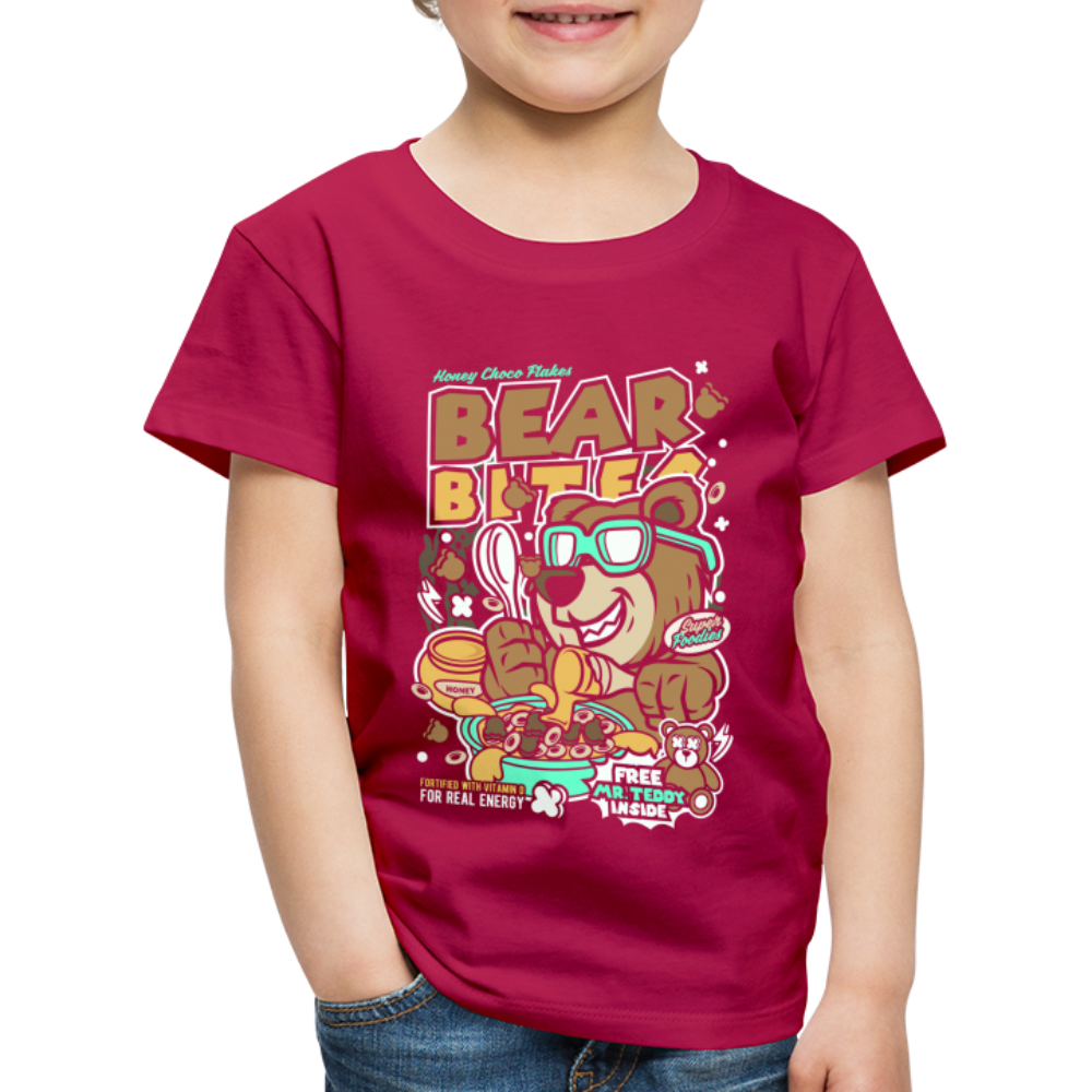 Maglietta Premium per bambini | Spreadshirt | Bear Bites - Borgogna