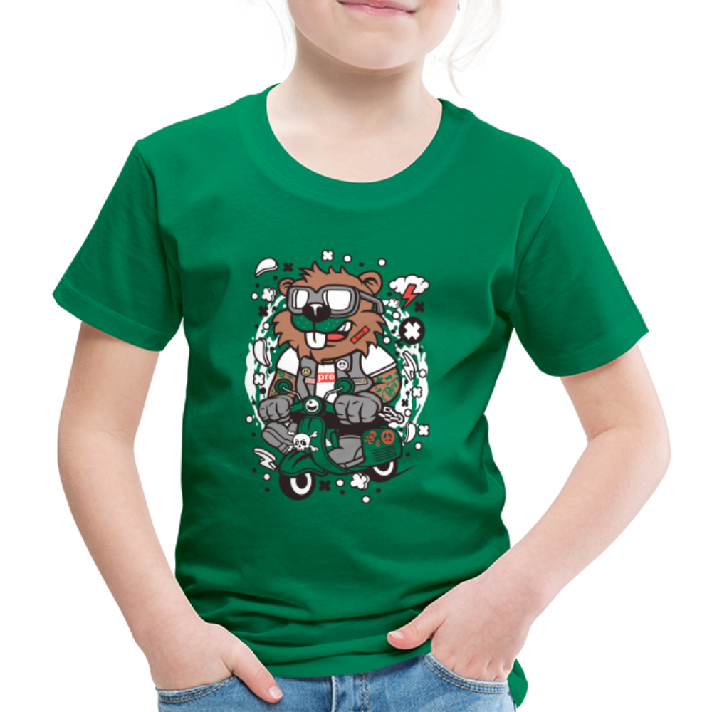 Maglietta Premium per bambini | Spreadshirt | Beaver Scooterist - verde kelly