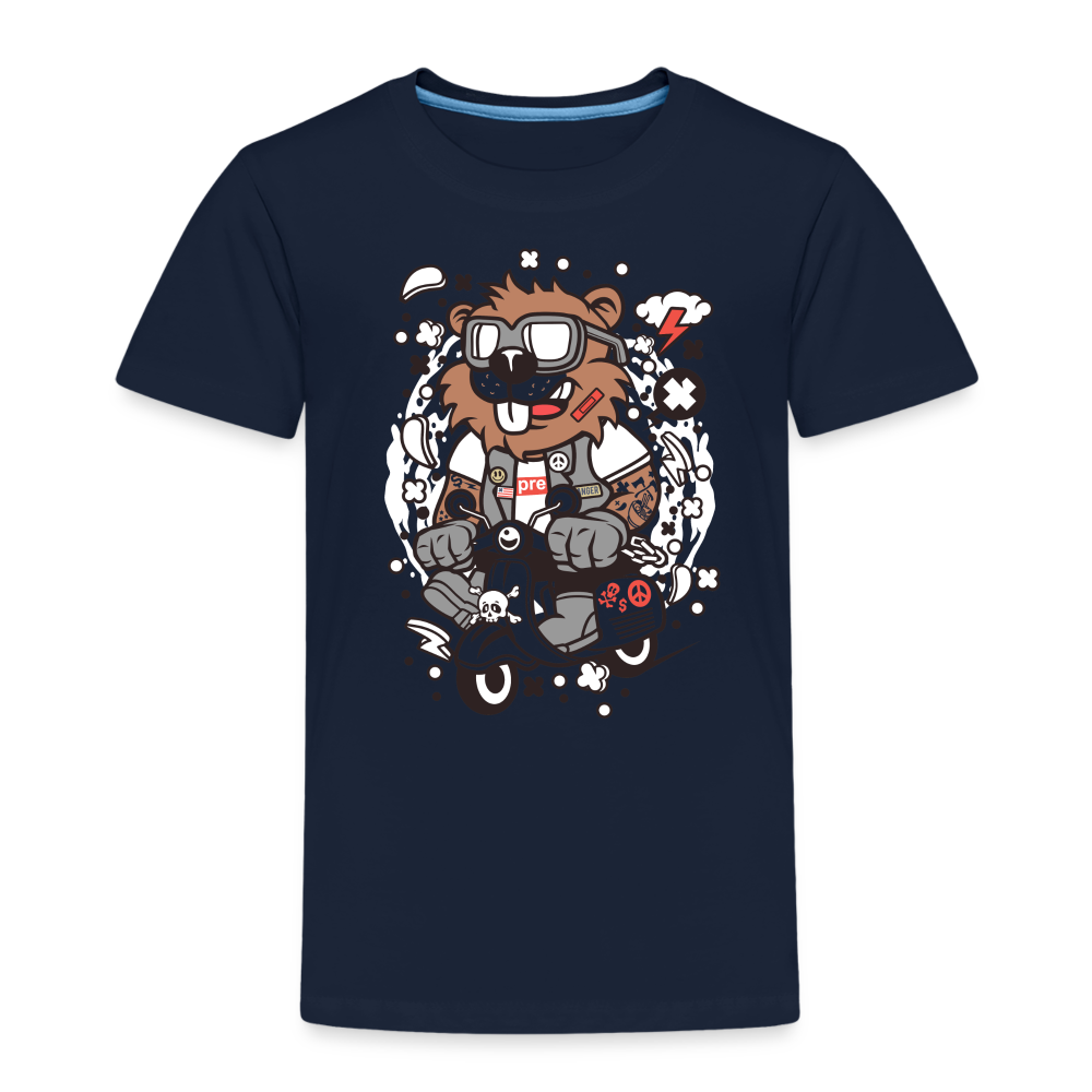 Maglietta Premium per bambini | Spreadshirt | Beaver Scooterist - navy