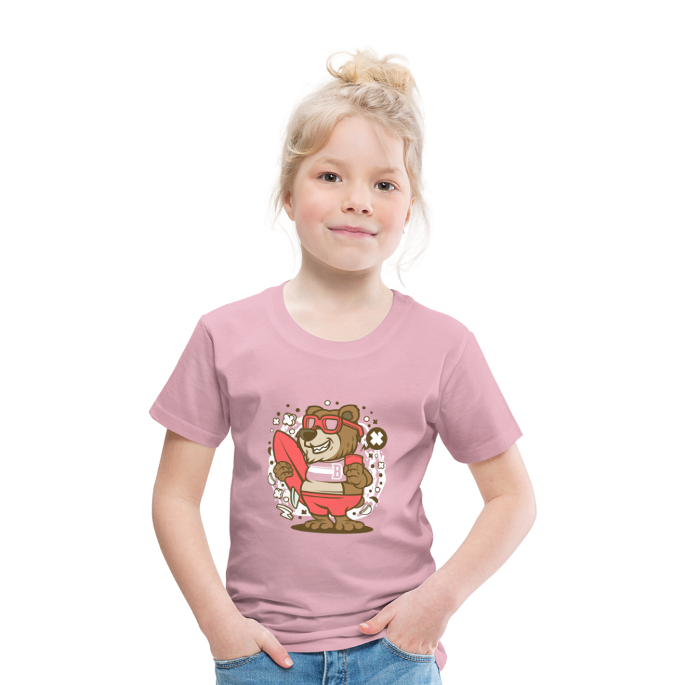 Maglietta Premium per bambini | Spreadshirt | Bear Surfing - rosa chiaro