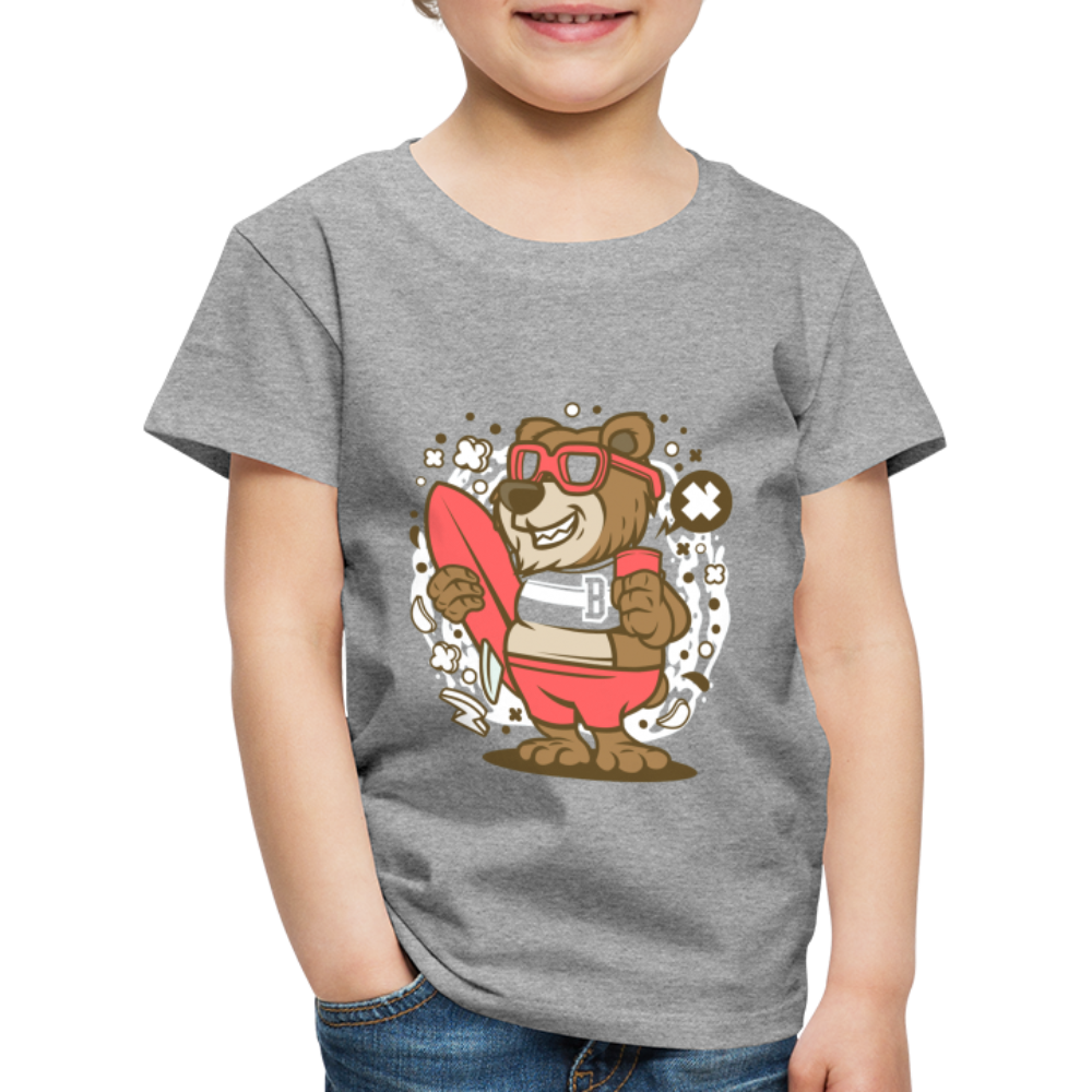 Maglietta Premium per bambini | Spreadshirt | Bear Surfing - grigio melange