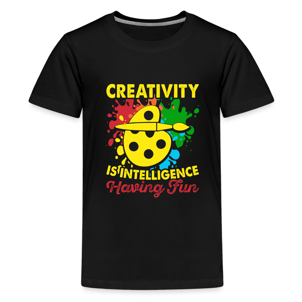 Maglietta Premium per ragazzi | Spreadshirt | Creativity is Intelligence Having Fun - nero