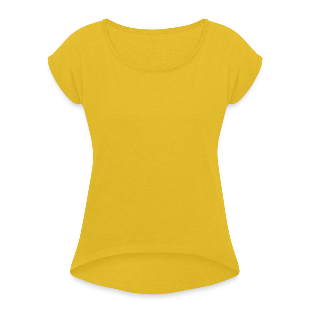 Maglietta da donna con maniche a risvolto | Spreadshirt - giallo senape