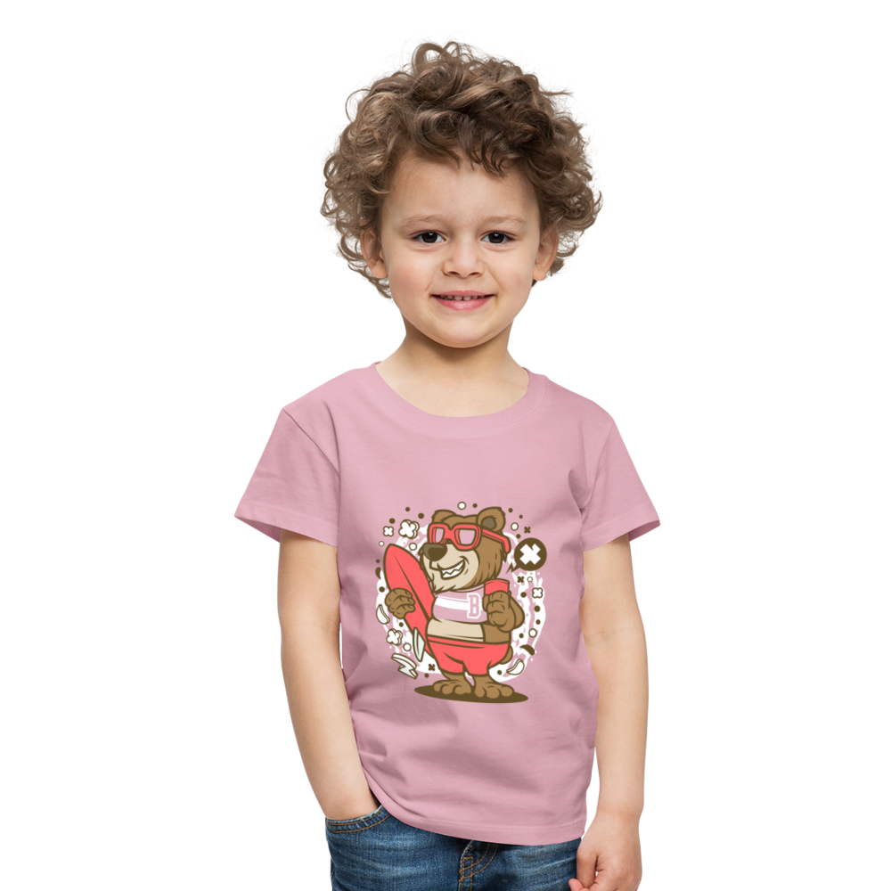 Maglietta Premium per bambini | Spreadshirt | Bear Surfing - rosa chiaro